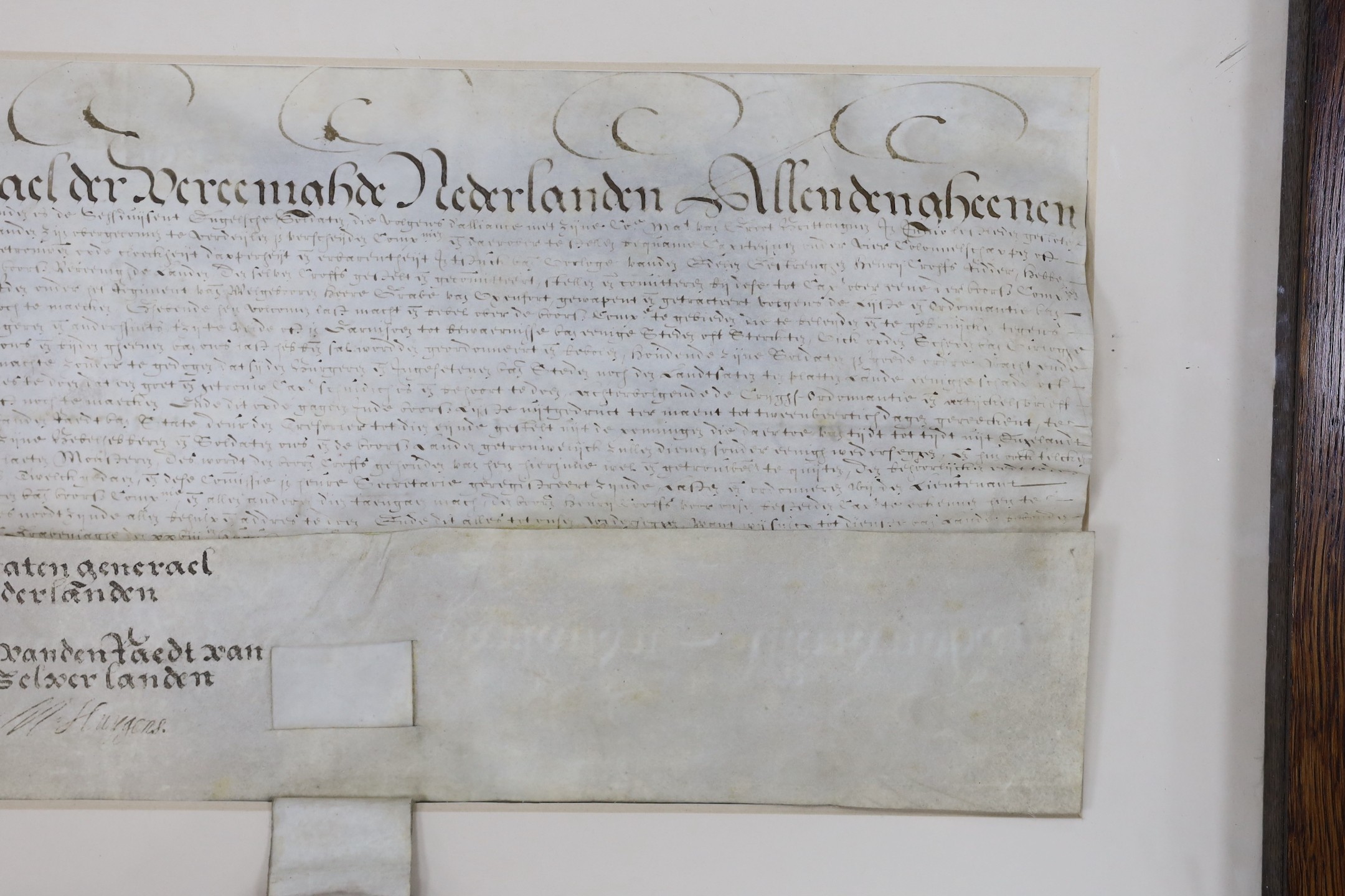 Sealed commission (in Dutch) issued by the States-General of the United Netherlands to Henry Crofts, knight, as a captain in the regiment commanded by Henry de Vere, eighteenth earl of Oxford; The Hague, 28 August 1624